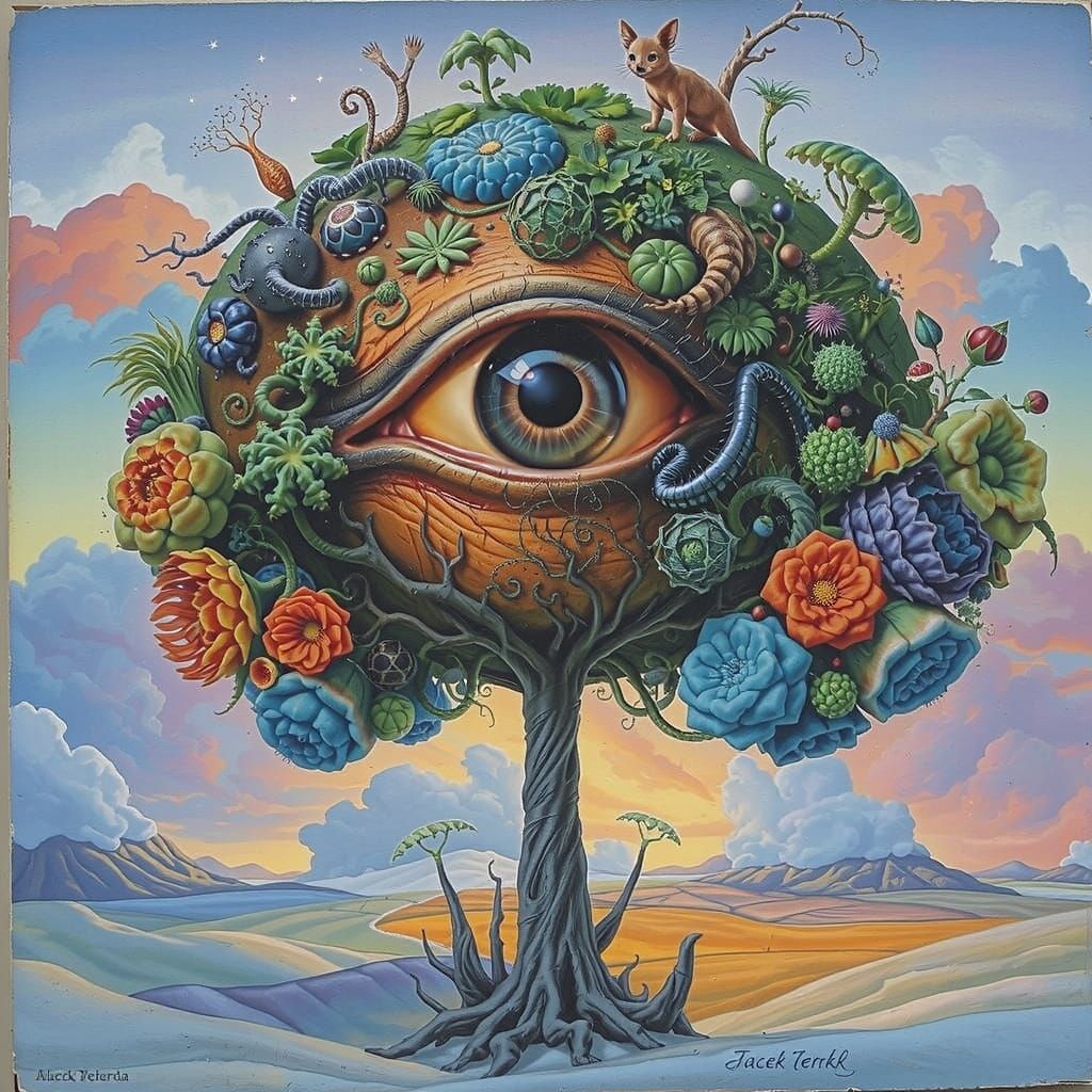 Surreal Eyeball Tree: A Gothic Fantasy Dream