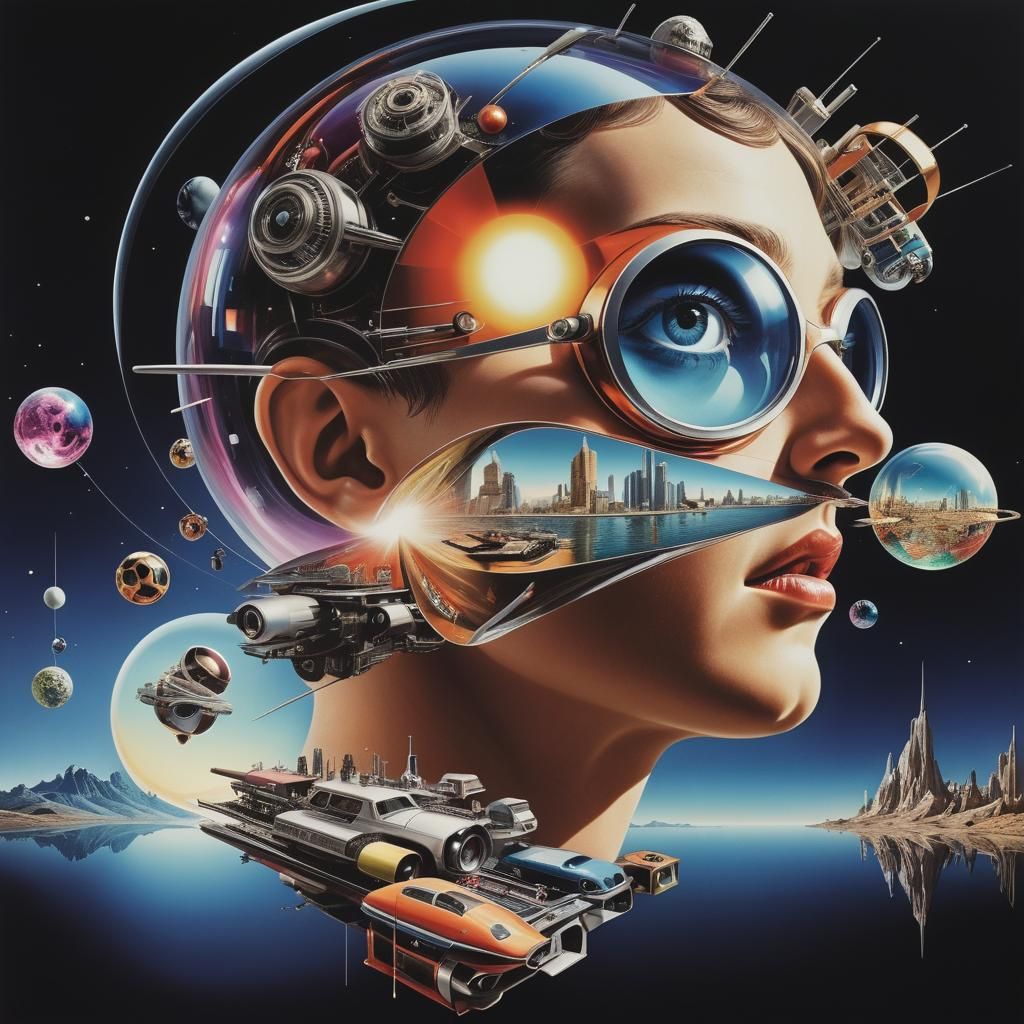 Philosophical Retrofuturistic Movie Poster Exploring Life's ...