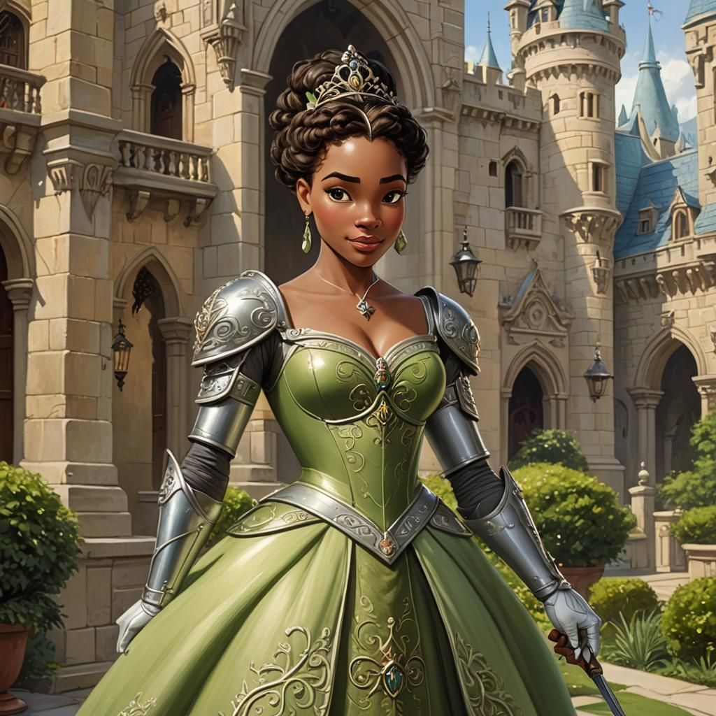 Princess Tiana as Palace Guard, Fantasy Illustration