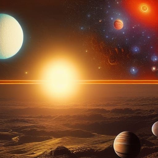 Epic Cosmic Planet in Digital Matte Painting