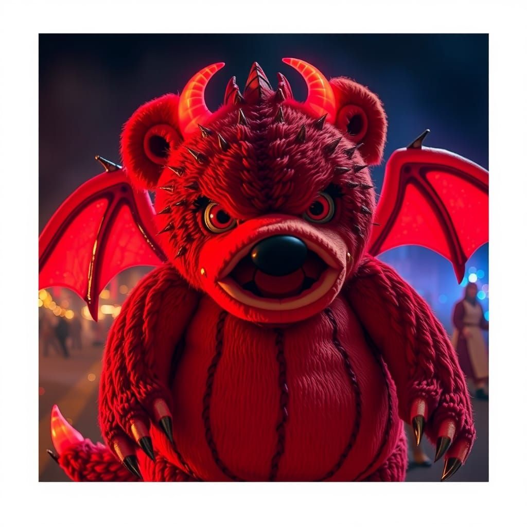 Mystical Festival: Raging Teddybear-Dragon in Darkness