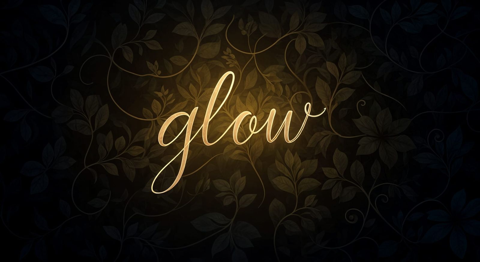 Floral Pattern Nature Background with Glowing Script