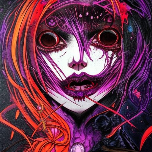 Black Moon Lilith and Cube in Vivid Colors