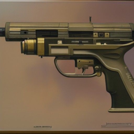 Arm Mounted Laser Gun as Oil Painting