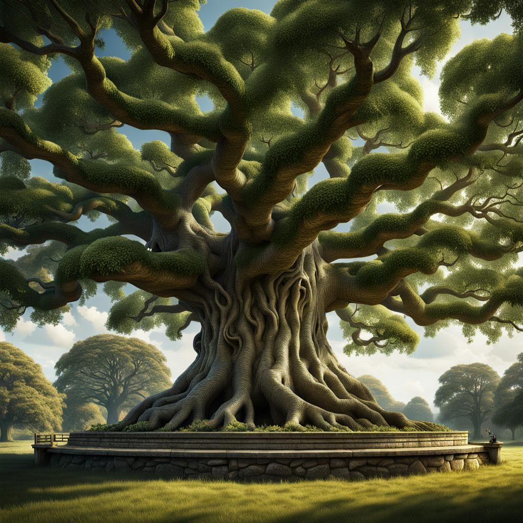 The Great Bard's Tree: Realistic 8k Photograph