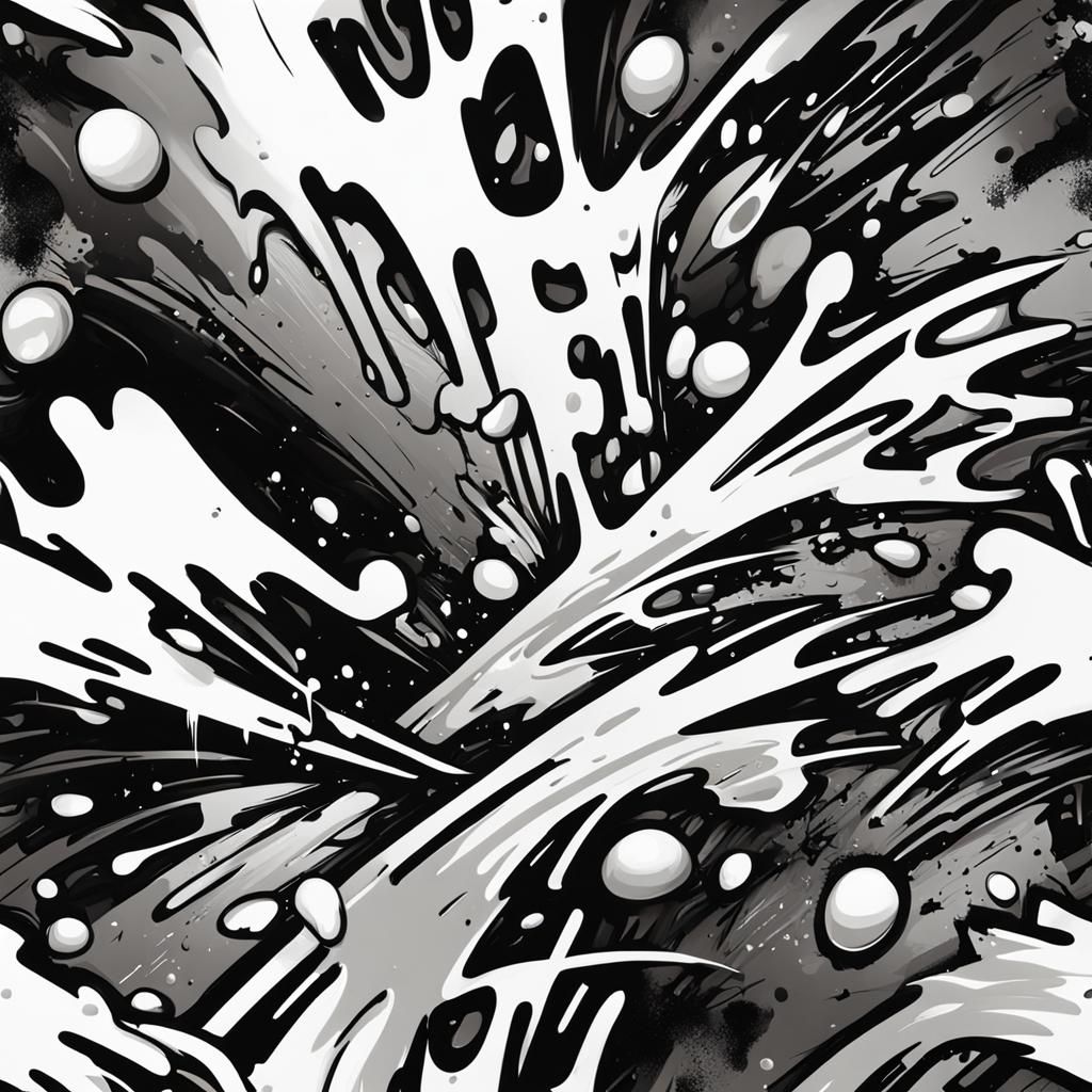 High Contrast Graffiti Art in Polychromatic Style