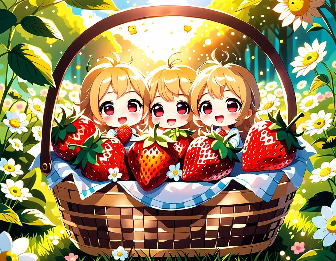 Chibi Strawberry Girl Basket 1