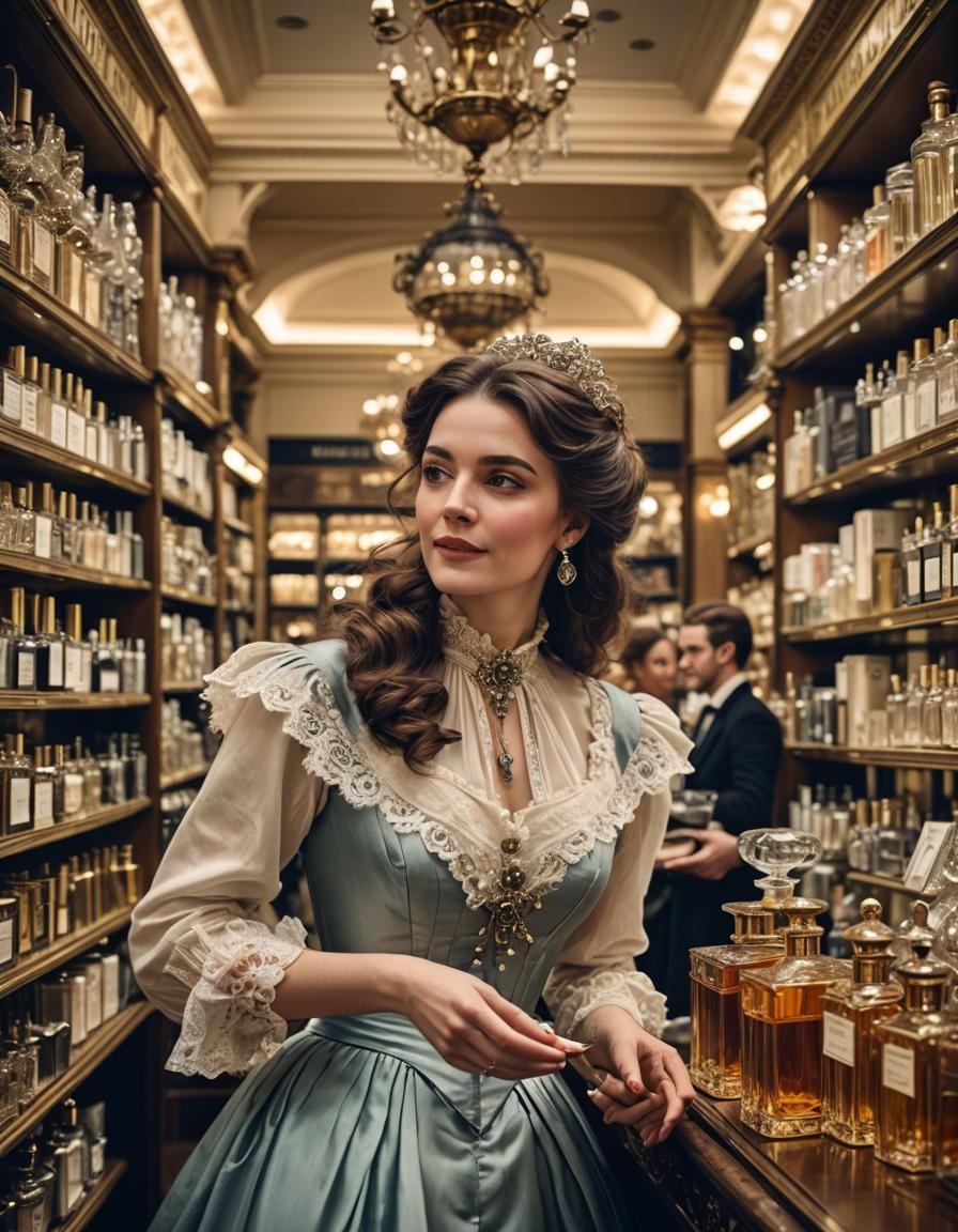 Victorian Woman's Joyful Perfume Experience in London