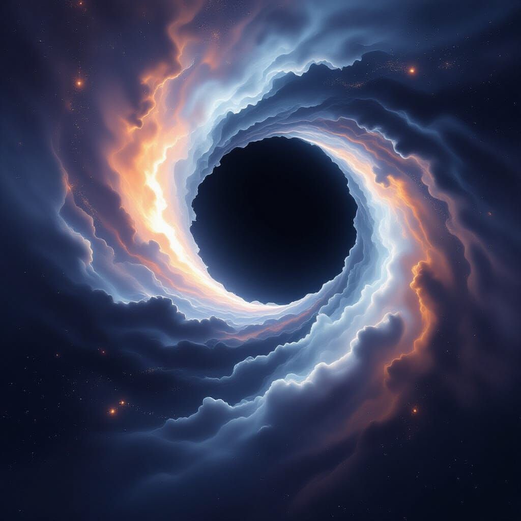 Cosmic Creation: Black Hole Emits Ethereal Entity