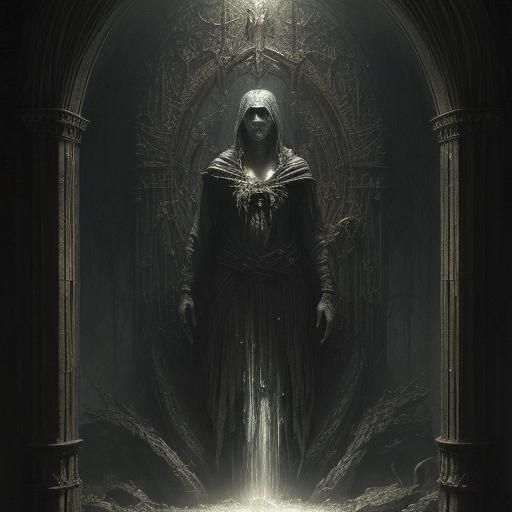 Water Drop of Life: Horror-Themed Engraving