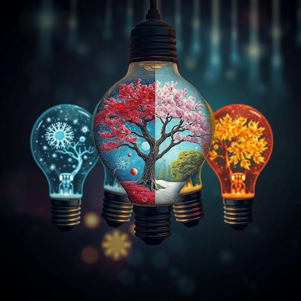 Four Seasons in Lightbulbs: Impressionist Magic