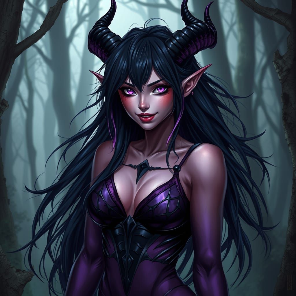 Sassy Demon Queen in Dark Fantasy Style