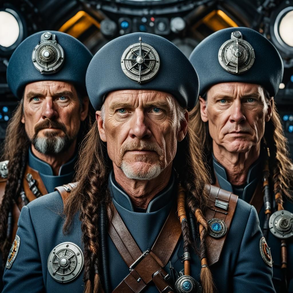 VikingPunk Starship Crew Portrait: Professional Studio Photo...
