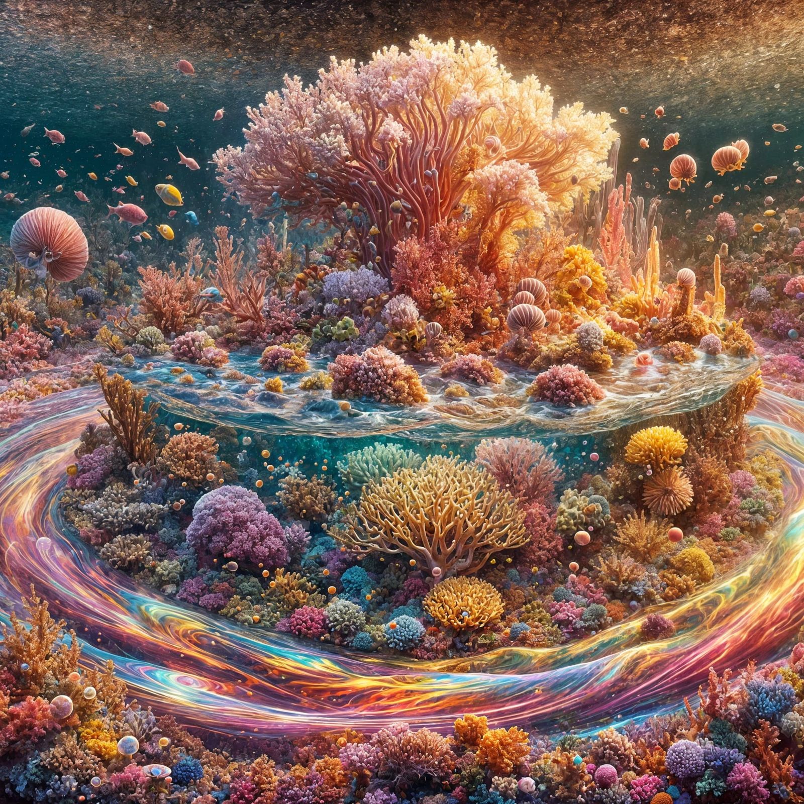 Vibrant Coral Reef Underwater Panorama