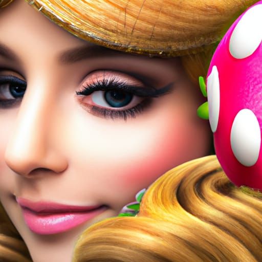Princess Peach in Mushroom Kingdom: Ultra Realistic Photo