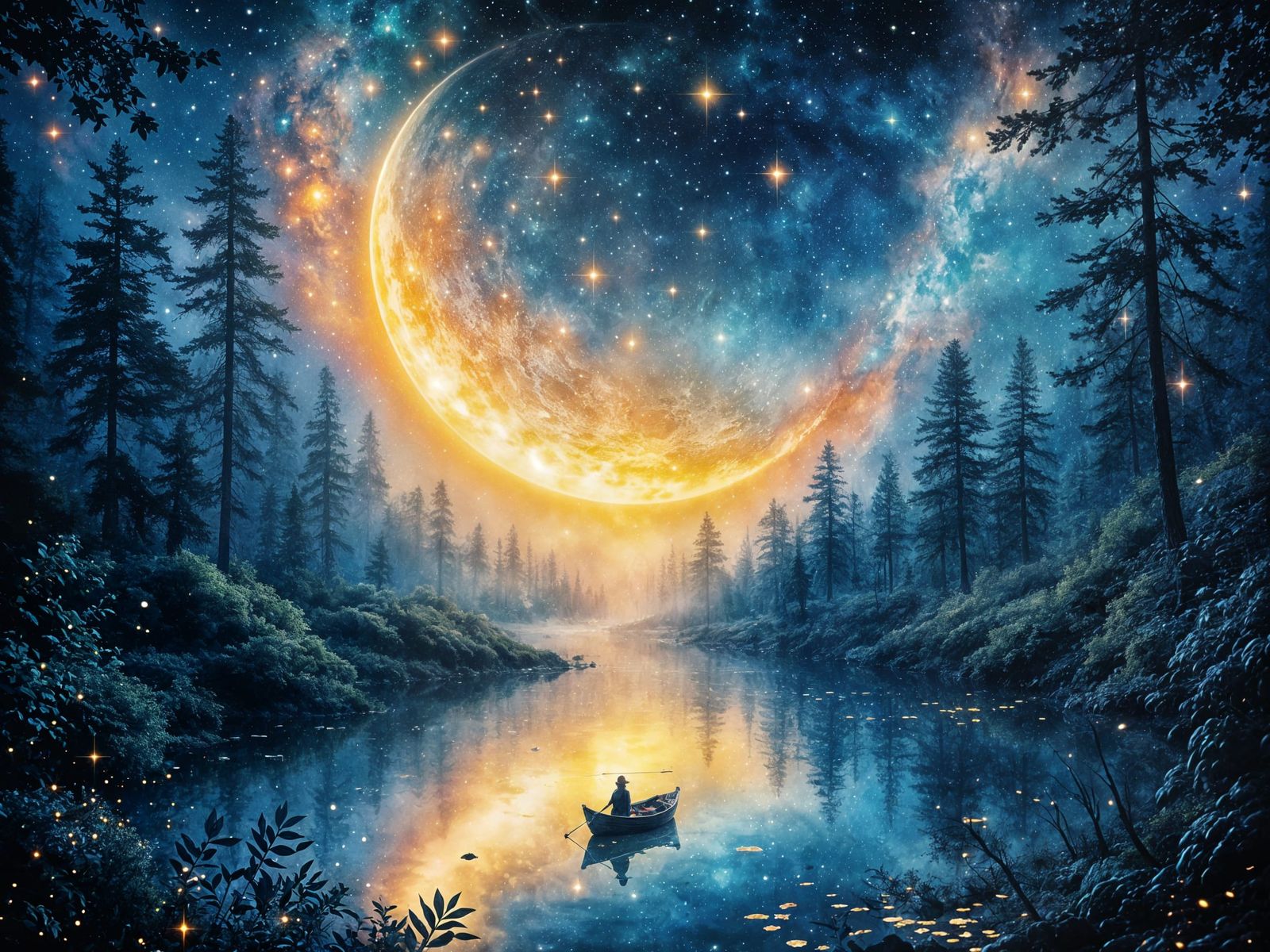 alone on the moonlight river