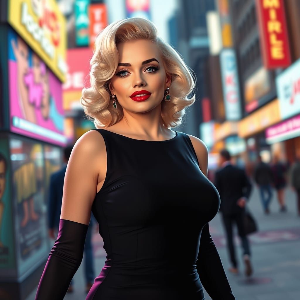 Confident Marilyn Monroe in New York City, Inspired by Hyper...