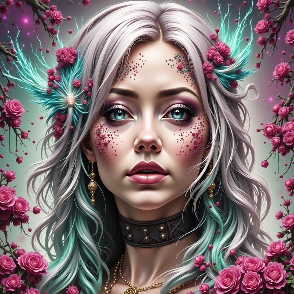 Neon Bioflux Pig with Glitch Effects