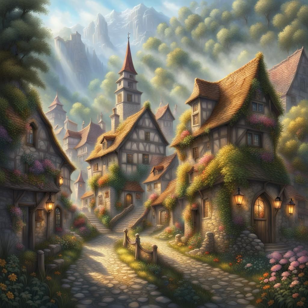 A medieval fantasy village in Switzerland