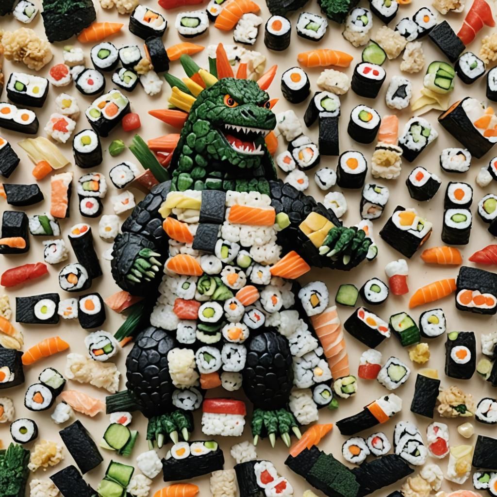 Godzilla Sushi Sculpture: A Culinary Kaiju