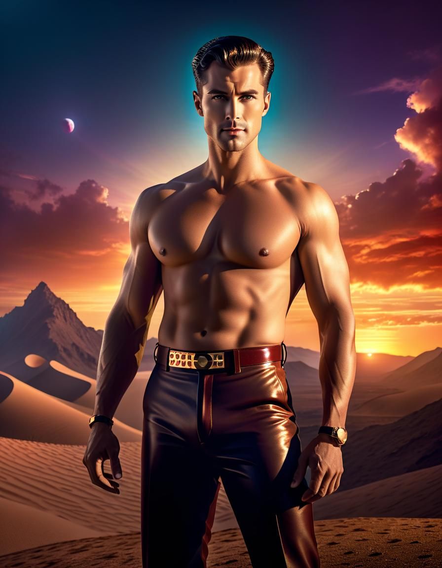 Retro-Future image of a handsome man