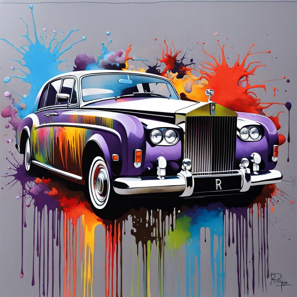 Rolls Royce in Graffiti Splash Art Style