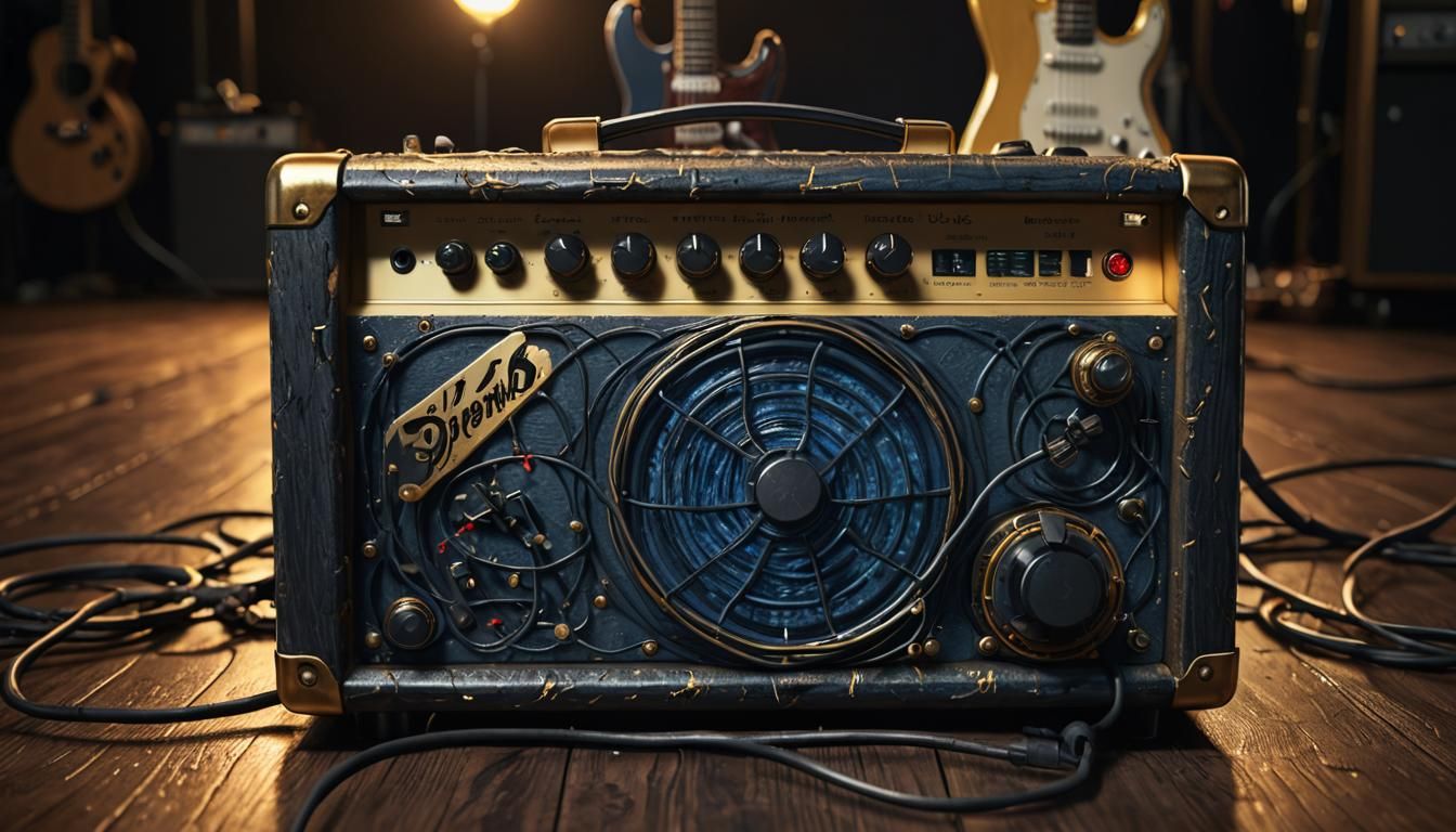 Guitar Amplifier in Dark Fantasy Concept Art