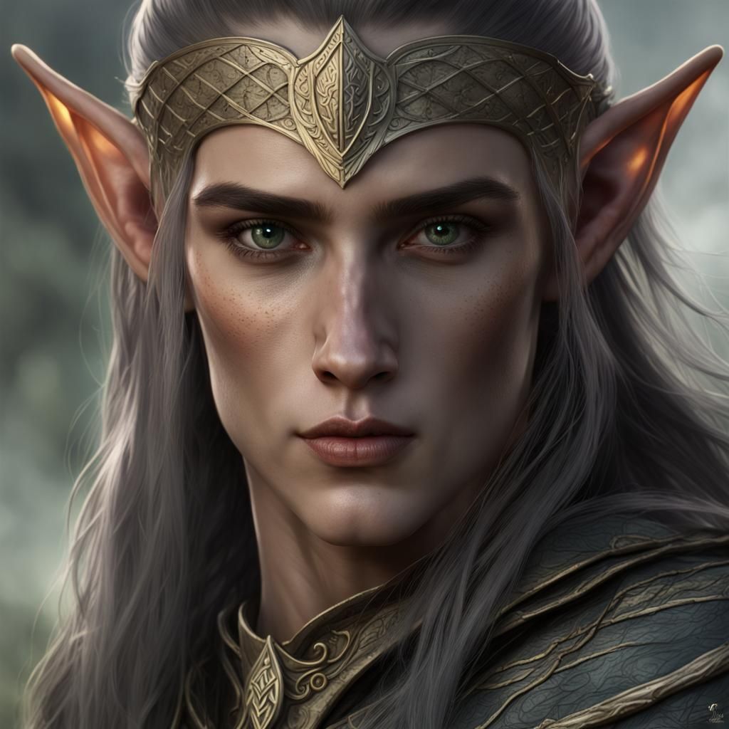 Ayleid Wild Elf Portrait in a Detailed Matte Painting