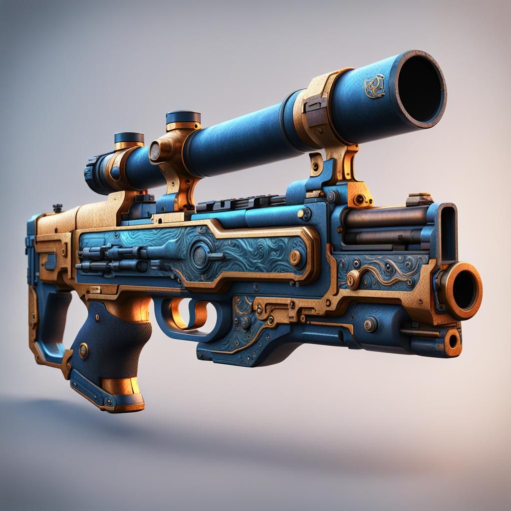 Detailed P90 Submachine Gun in Matte Painting Style