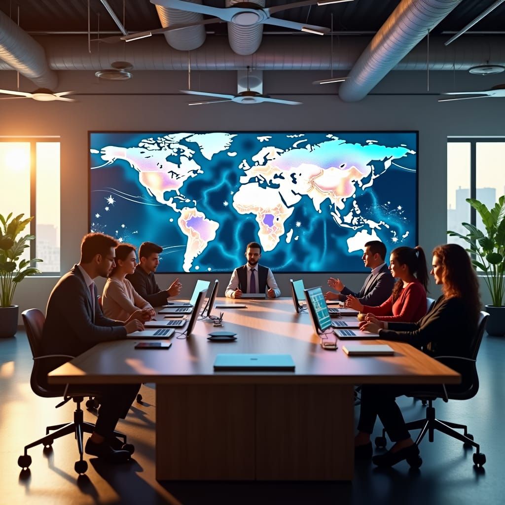 Diverse Interns Brainstorming Innovative Solutions in High-T...