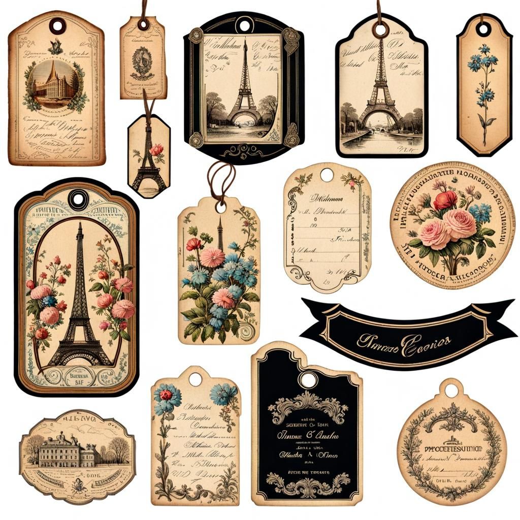 Vintage Ephemera Collection in Rococo Style