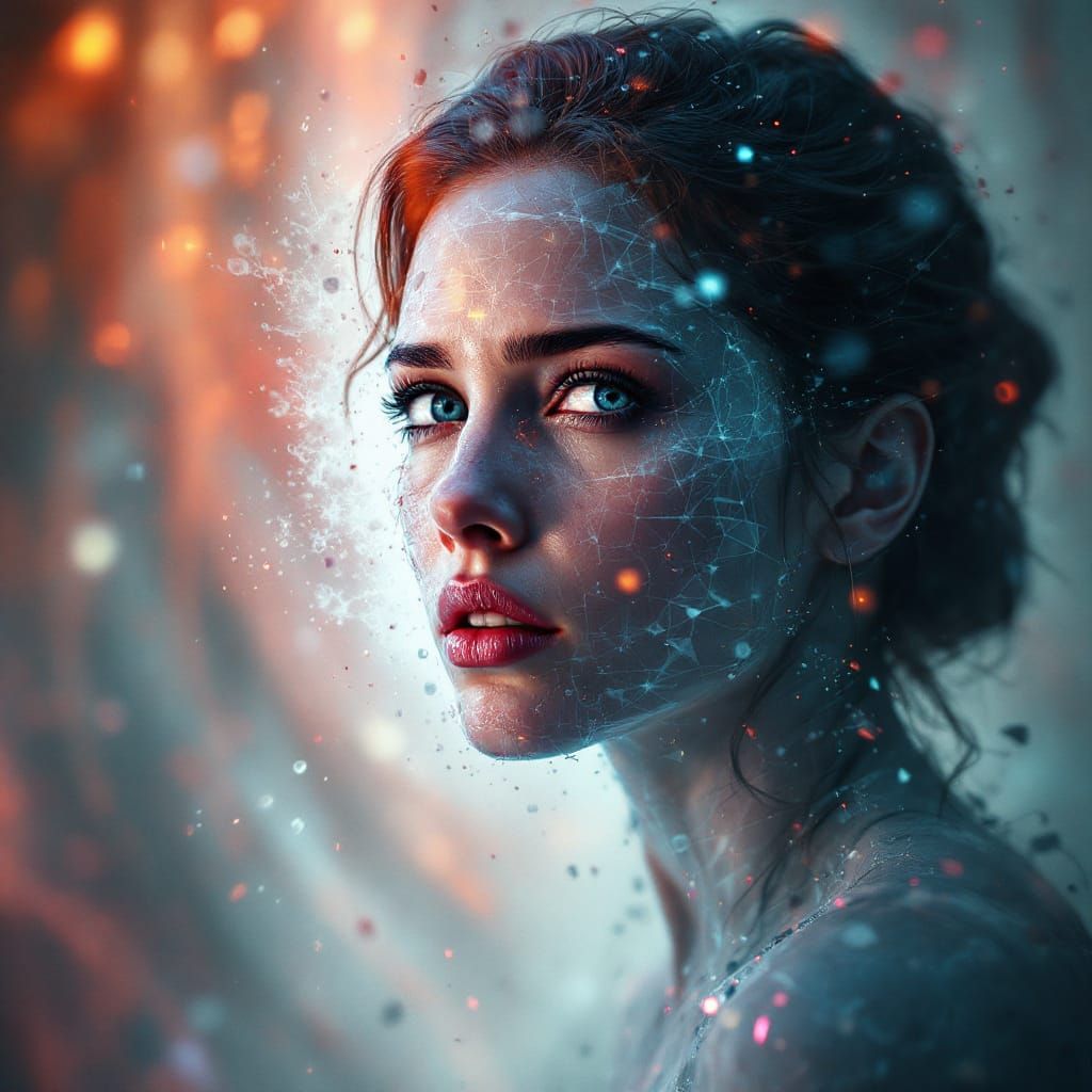 Ghost's Quantum Turmoil: A Futuristic Concept Art