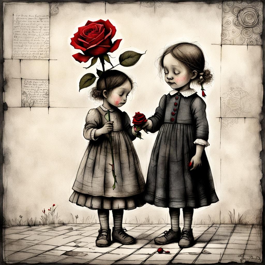 "friendship: giving a red rose flower by