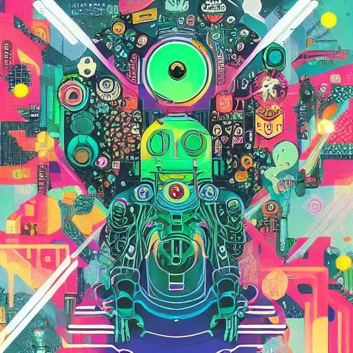 Astral Robotics in Cosmic Holographic Illustration