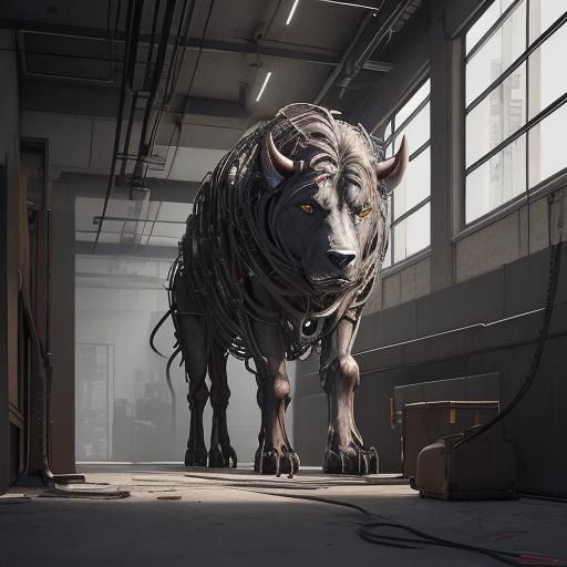 Mechanical Bull Construct in Disused Meatpacking Factory