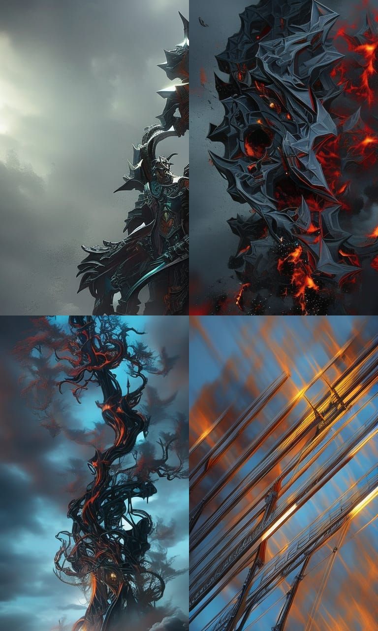 Cybernetic Bounty Hunter in Dystopian Art Style