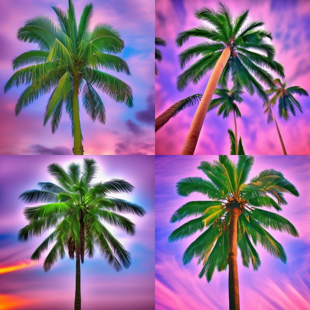Hyperrealistic Palm Trees in Cinematic Style