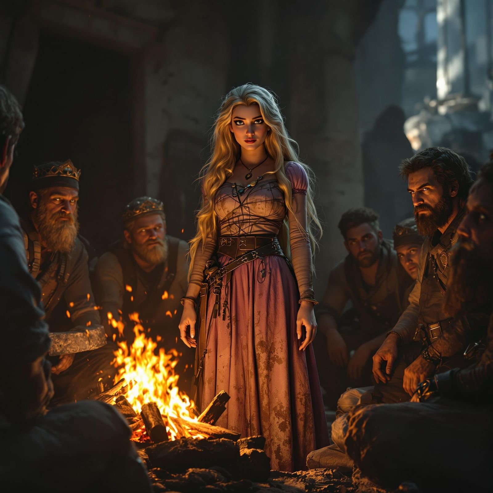 Cyberpunk Princess Leads Survivors in Wasteland