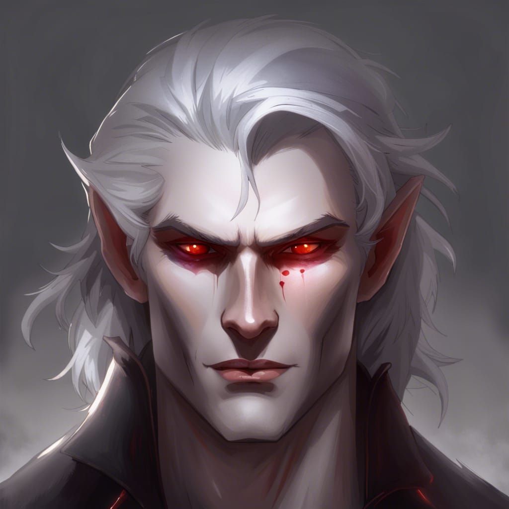 Intricate Portrait of a Young Vampire in Digital Art Style