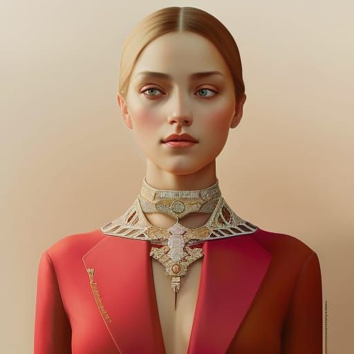 Realistic Portrait of Young Woman: Digital Art