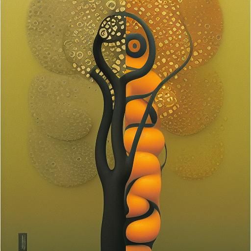 Bamboo and Cherry Blossoms: Klimt-Inspired Oil Painting