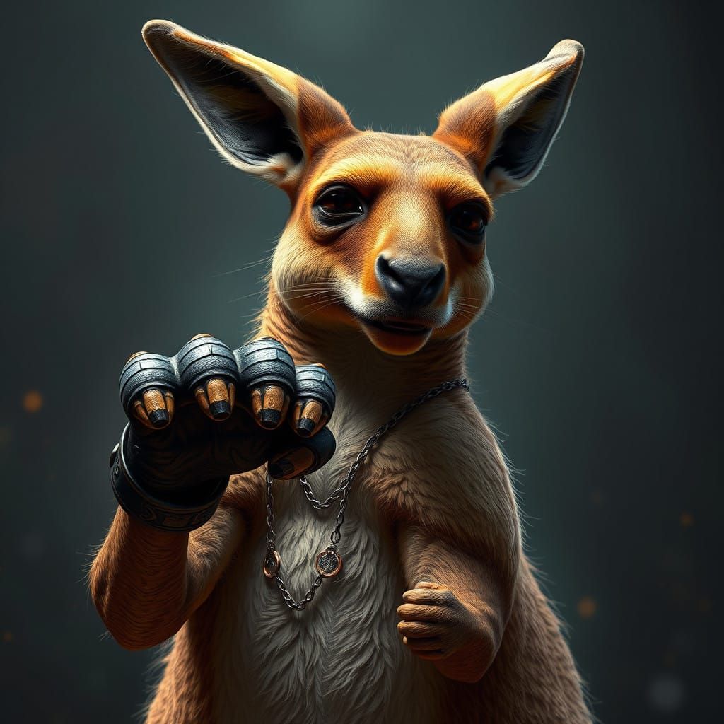 Kangaroo Boxer in Vivid Fantasy World