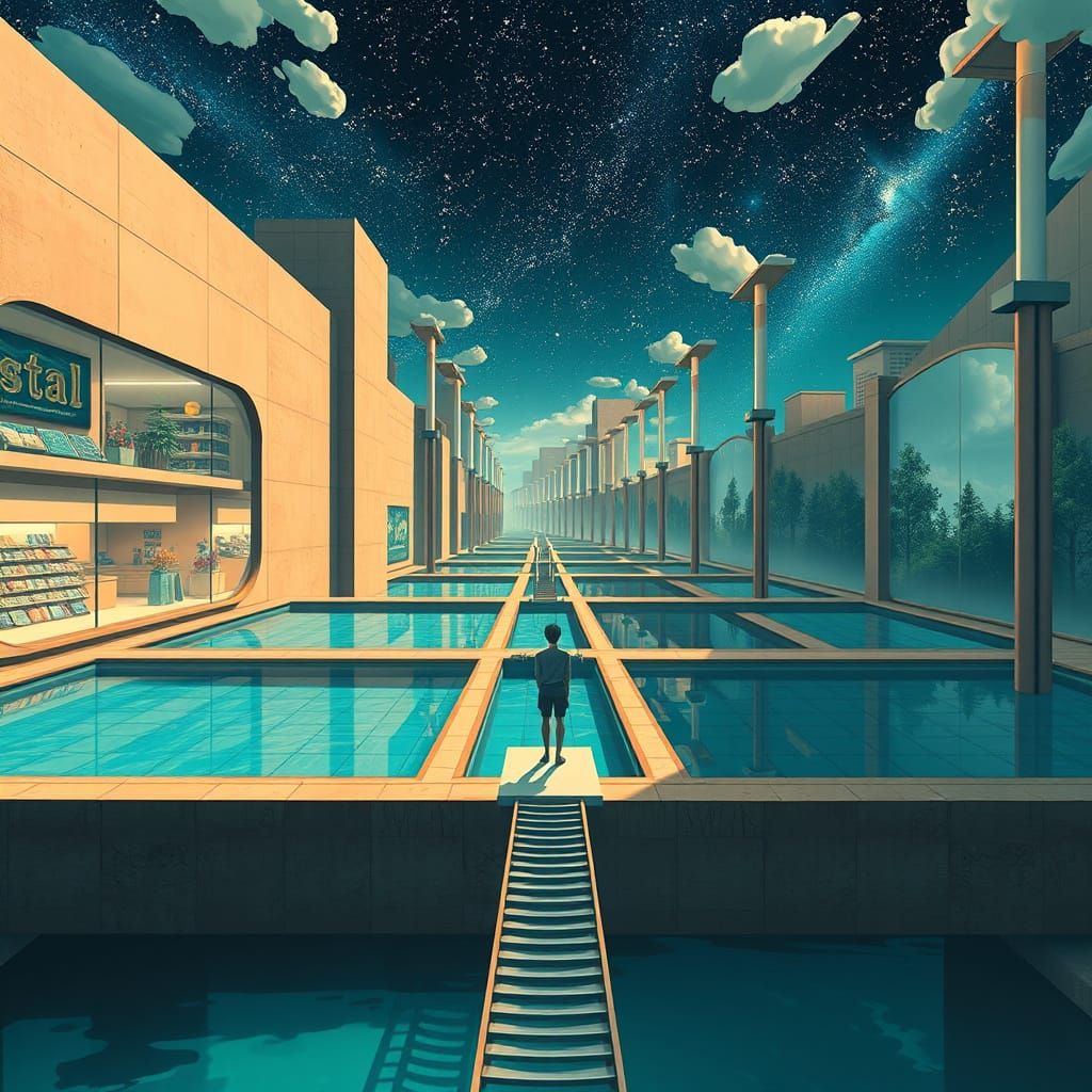 Dreamlike Cityscape in 3D Anime Style