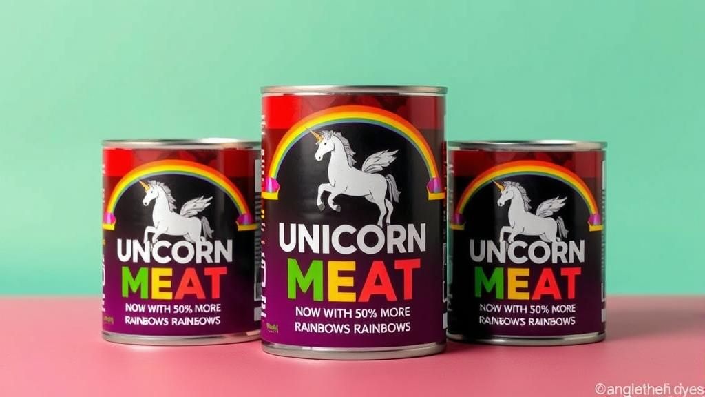 Humorous Ad for Canned Unicorn Meat