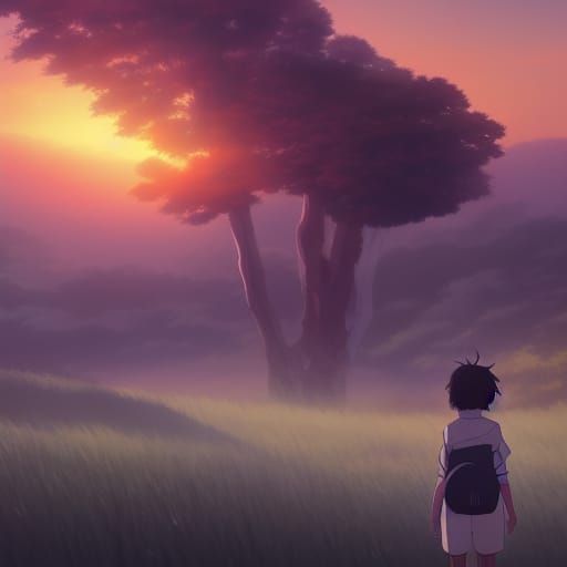 Anime Key Visual in Studio Ghibli Style