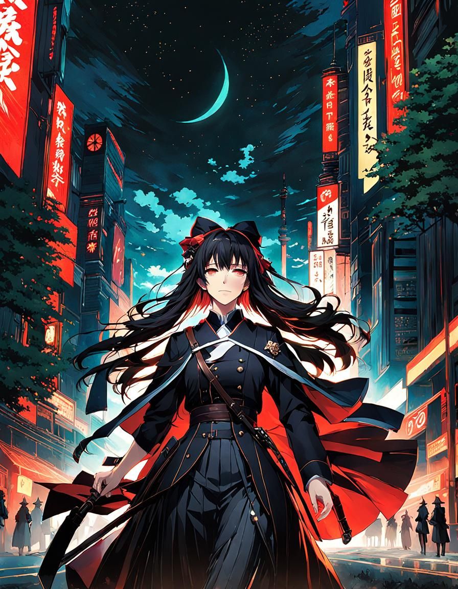 Dark Fantasy Landscape in Anime Manga Style