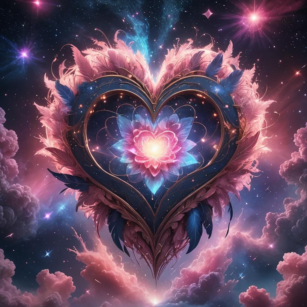 Death and rebirth of heart chakra bursting new constellation...