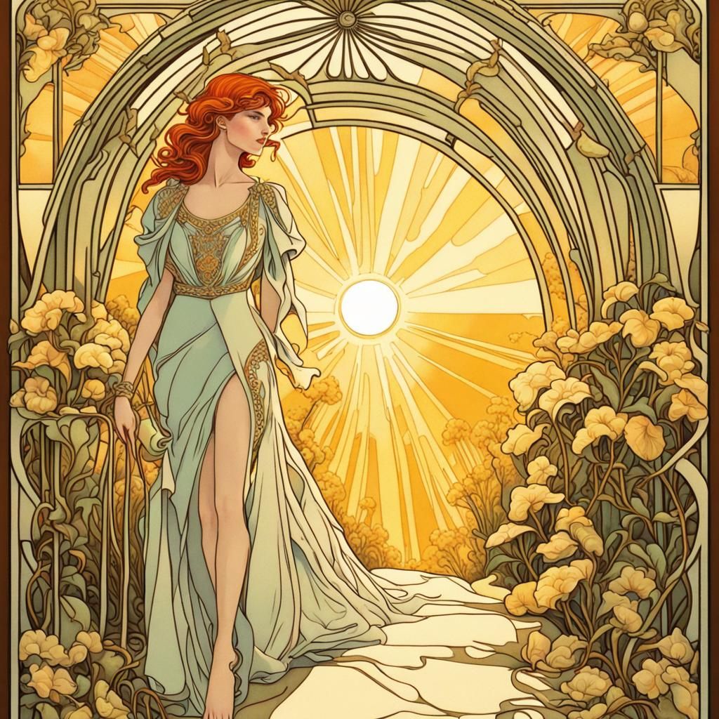 Art Nouveau Walk in Sunshine Rays