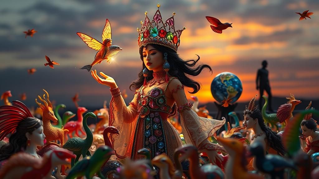 Enameled Glass Figurines in Surreal Bio Art