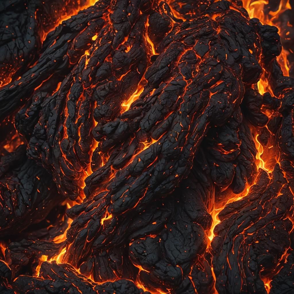 Fiery Macro Art of Blazing Embers Engulfing a Figure